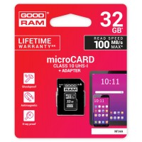  Atmiņas karte Goodram microSD 32Gb (class 10) + SD adapter 